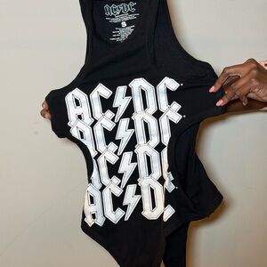 AC/DC Black and White Graphic Tank